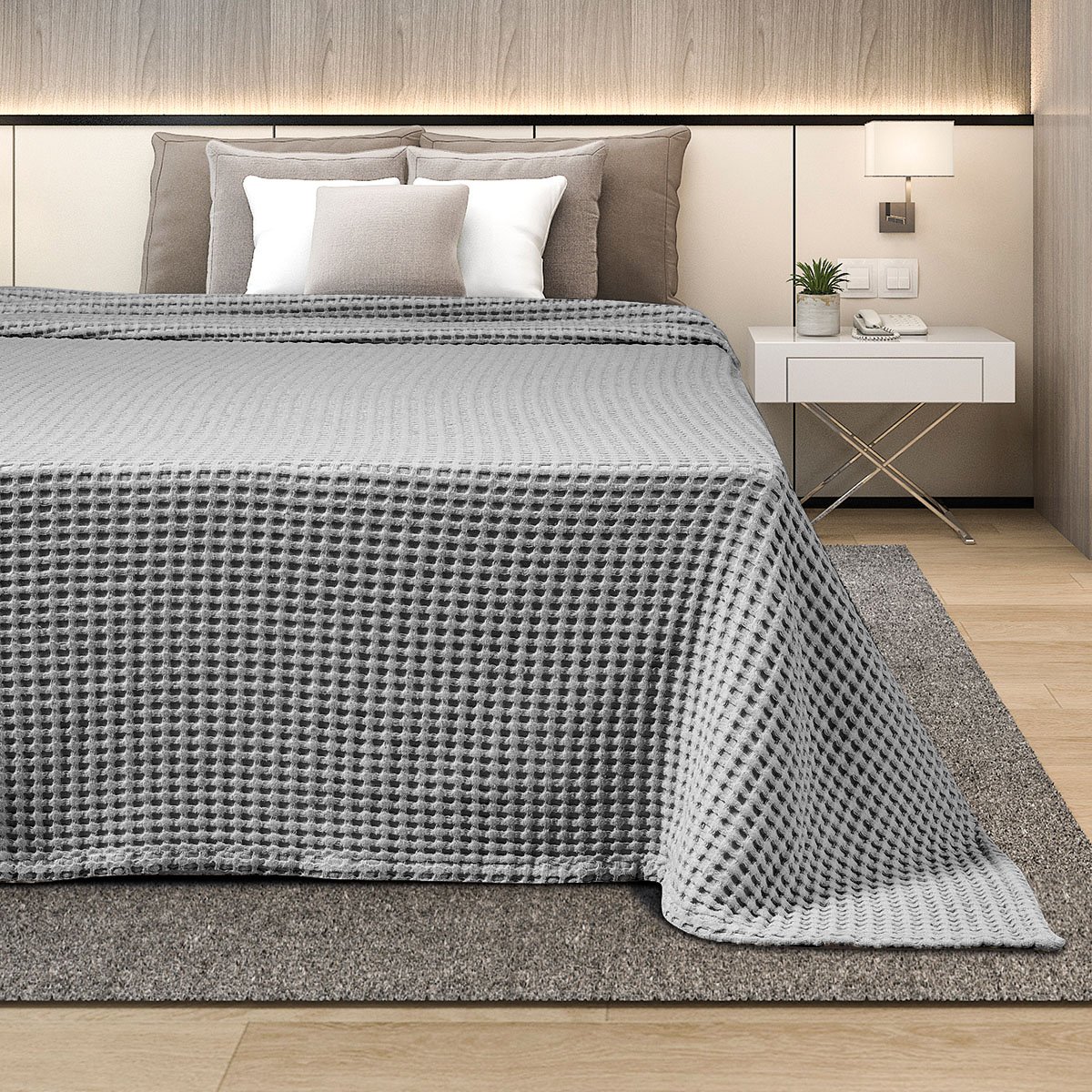 BED_Gray320-1200x1200 ΚΟΥΒΕΡΤΑ ΠΙΚΕ ΥΠΕΡΔΙΠΛΗ 230X240 ADAM HOME GREY - Image 1