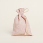 Beauty Home ΠΟΥΓΚΙ ΜΕ ΚΟΡΔΟΝΙ 12 x 17 cm  ΡΟΖ ΧΡΥΣΟ LUREX