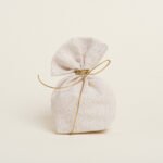 Beauty Home ΠΟΥΓΚΙ ΜΕ ΒΑΣΗ 8 x 12 cm  ΕΚΡΟΥ ΧΡΥΣΟ LUREX