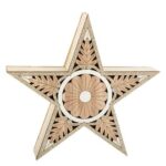 Beauty Home ΞΥΛΙΝΟ ΑΣΤΕΡΙ ΜΕ ΓΚΛΙΤΕΡ 22 x 22 x 4,5 cm