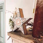 Beauty Home ΞΥΛΙΝΟ ΑΣΤΕΡΙ ΜΕ ΓΚΛΙΤΕΡ 22 x 22 x 4,5 cm - Image 2