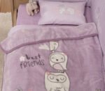 Βρεφική Κουβέρτα Βελουτέ Κούνιας 100×140 Nef Nef Best Friends Lilac - Image 2