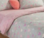 Σετ Παπλωματοθήκη Μονή 160×240 Nef Nef Hearts Attack Grey - Image 3