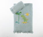 Σετ Πετσέτες Παιδικές 2 Τεμαχίων Nef Nef  Dino On Wheels Blue - Image 2