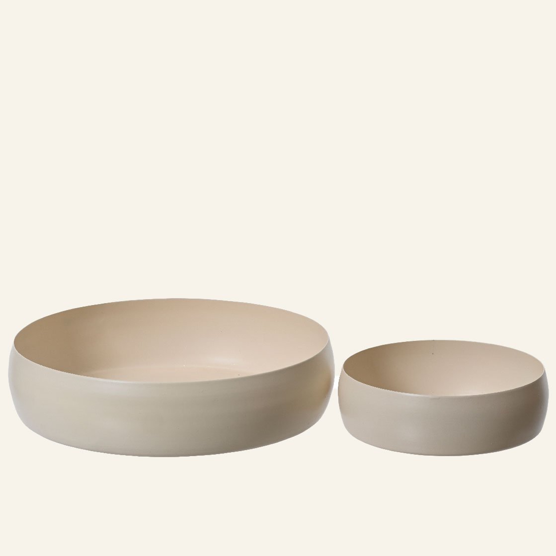 088ea56c-184c-451f-9787-f8bac4c79516 Beauty Home Μπώλ Εκρού Σετ 2 ΤΜΧ 22 x 5,5 cm , 13,5 x 5 cm - Image 1