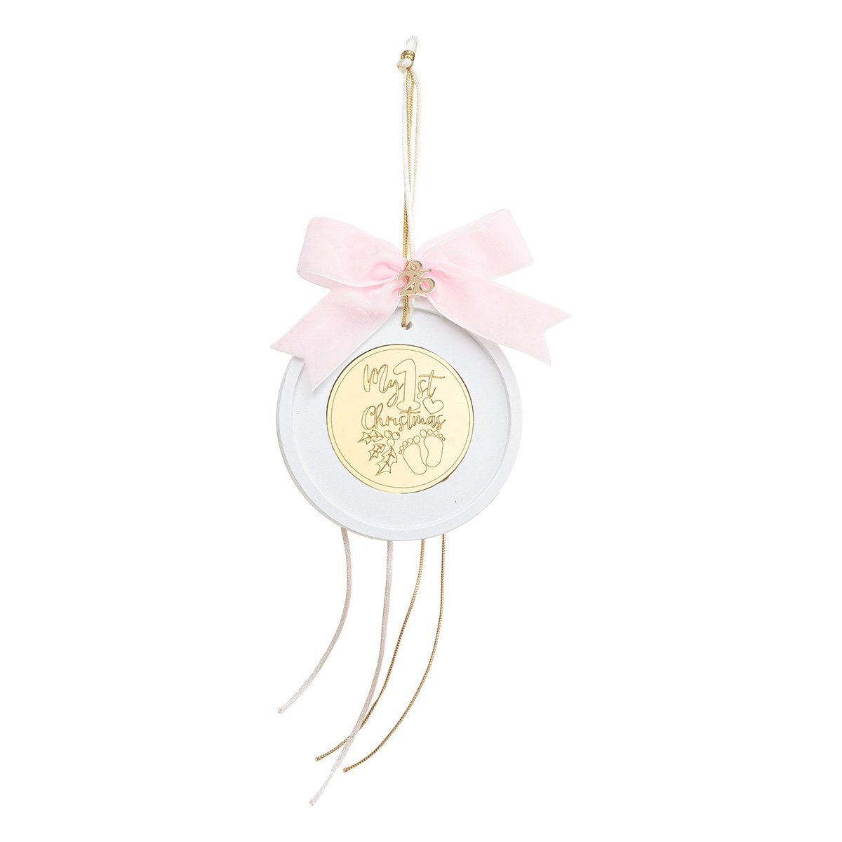 10e11135-4c86-4c3a-bd2c-6319df57e051 Beauty Home ΚΡΕΜΑΣΤΟ ΣΤΡΟΓΓΥΛΟ ΚΕΡΑΜΙΚΟ ME PLEXI MY 1st CHRISTMAS ΡΟΖ - Image 1