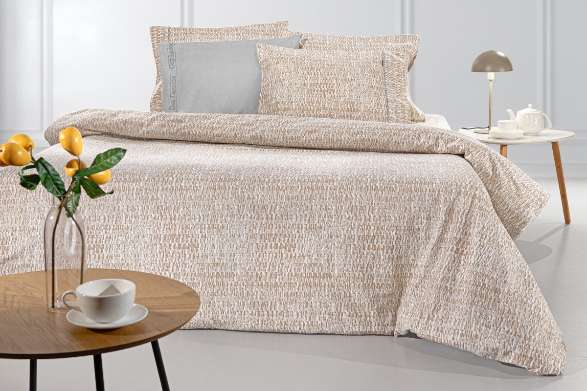 1110092225025 Σετ Σεντόνια Φανελένια King Size 270×265 Guy Laroche Beaver Almond - Image 1