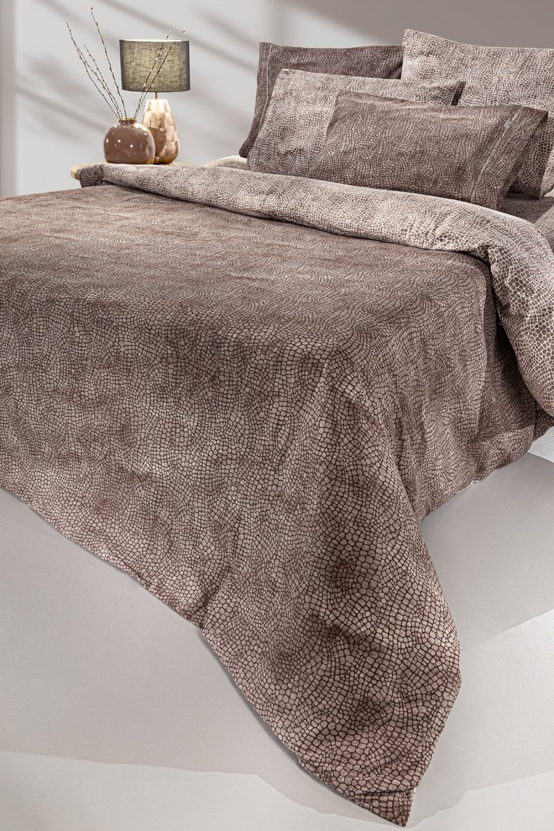 1110092225050 Σετ Σεντόνια Ημίδιπλα 180×265 Guy Laroche Safari Choco - Image 1