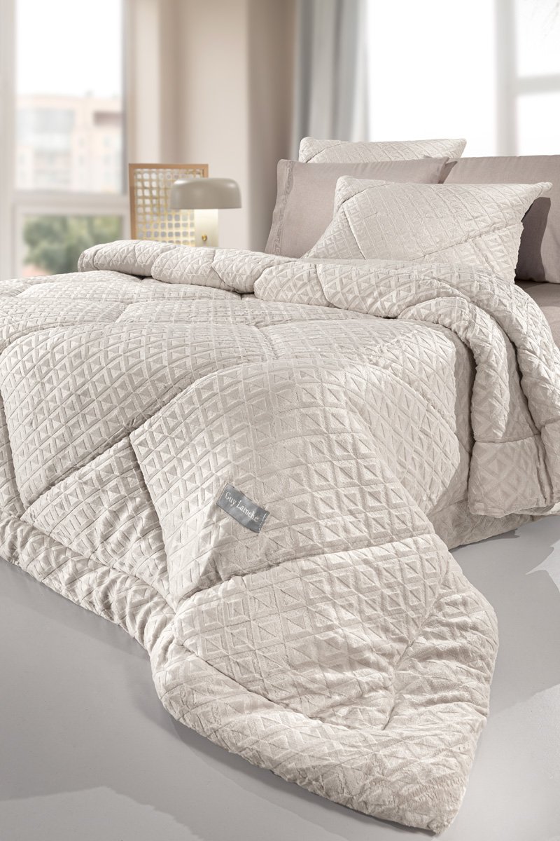 1111086225017 Κουβερτοπάπλωμα King Size 240×260 Guy Laroche Profile Ivory - Image 1