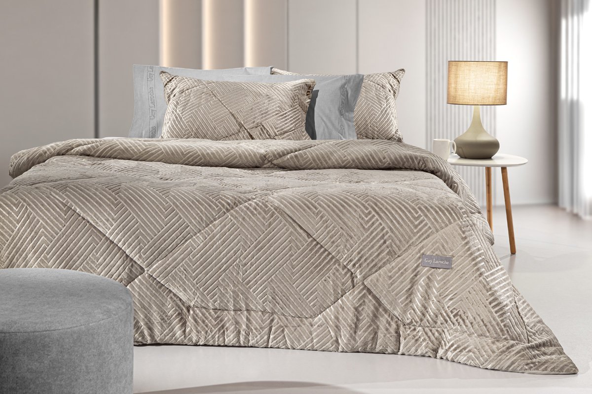 1111086225023 Κουβερτοπάπλωμα Μονό 160×240 Guy Laroche York Natural - Image 1