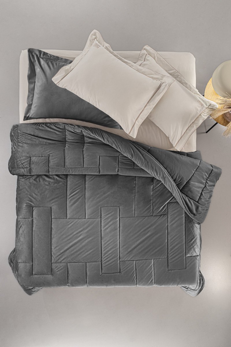 1111086225043 Πάπλωμα Ημίδιπλο 180×240 Guy Laroche Scarlett Carbon Suede - Image 1