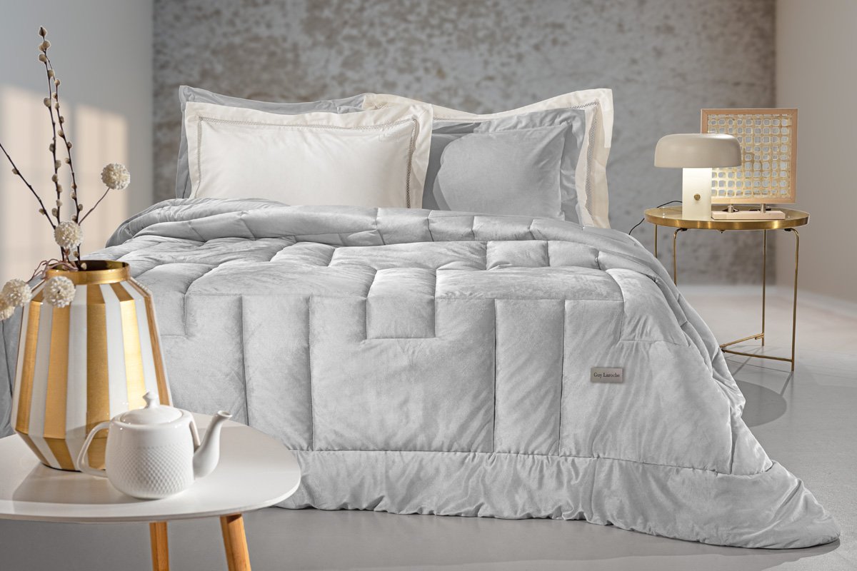 1111086225045 Πάπλωμα Ημίδιπλο 180×240 Guy Laroche Scarlett Perla Suede - Image 1