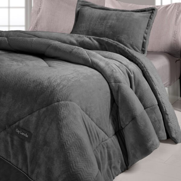 Κουβερτοπάπλωμα Υπέρδιπλο 220×240 Guy Laroche Moore Anthracite