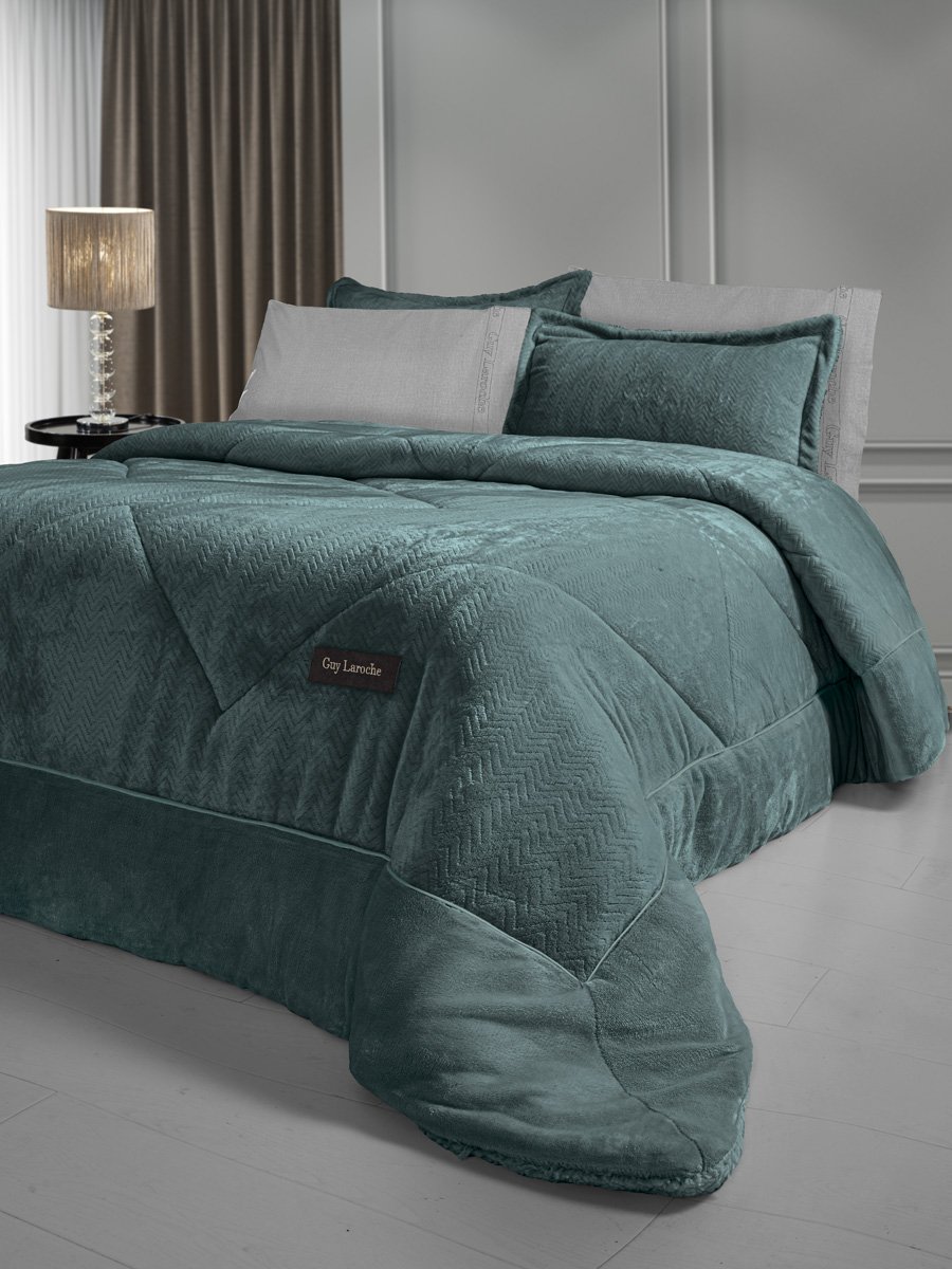 1111086225072 Κουβερτοπάπλωμα King Size 240×260 Guy Laroche Moore Emerald - Image 1