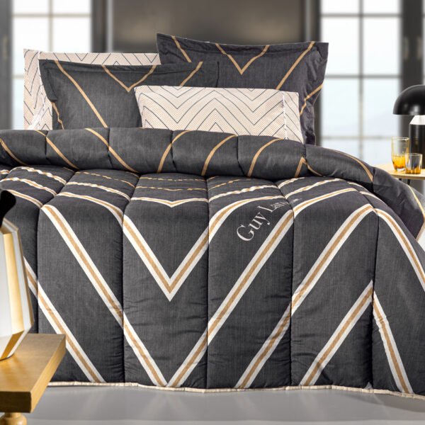 Παπλωματοθήκη Υπέρδιπλη 225×245 Guy Laroche Canyon Anthracite Suede