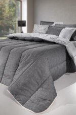 Παπλωματοθήκη Υπέρδιπλη 225×245 Guy Laroche Safari Anthracite Suede