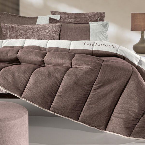 Παπλωματοθήκη Υπέρδιπλη 225×245 Guy Laroche Safari Choco Suede