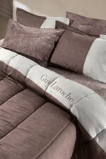 Παπλωματοθήκη Υπέρδιπλη 225×245 Guy Laroche Safari Choco Suede - Image 2