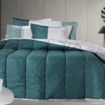 Παπλωματοθήκη Υπέρδιπλη 225×245 Guy Laroche Status Petrol Suede