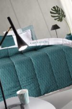 Παπλωματοθήκη Υπέρδιπλη 225×245 Guy Laroche Status Petrol Suede - Image 2