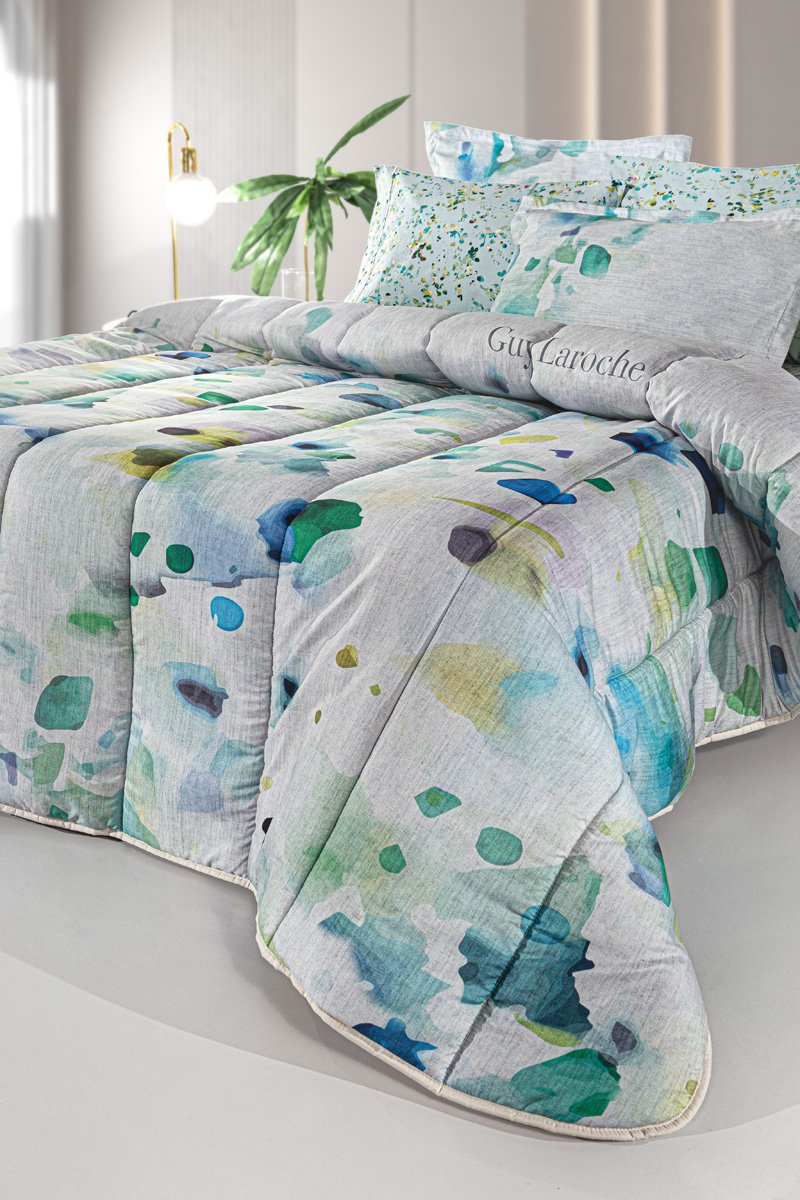 1112030225014 Παπλωματοθήκη Υπέρδιπλη 225×245 Guy Laroche Carmel Mint Suede - Image 1