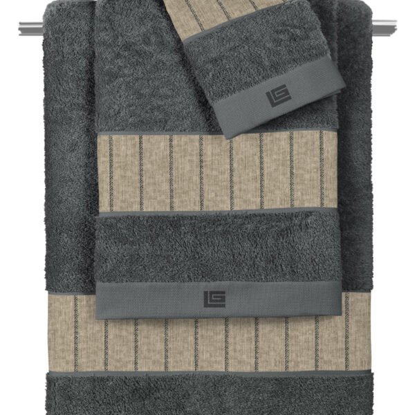 Σετ Πετσέτες 3 Τεμαχίων Guy Laroche Beverly Cashmere-Anthracite