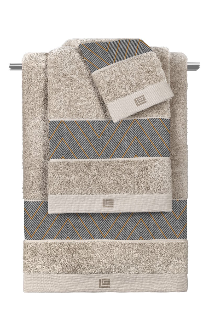 1122030225003 Σετ Πετσέτες 3 Τεμαχίων Guy Laroche Canyon Anthracite-Natural - Image 1