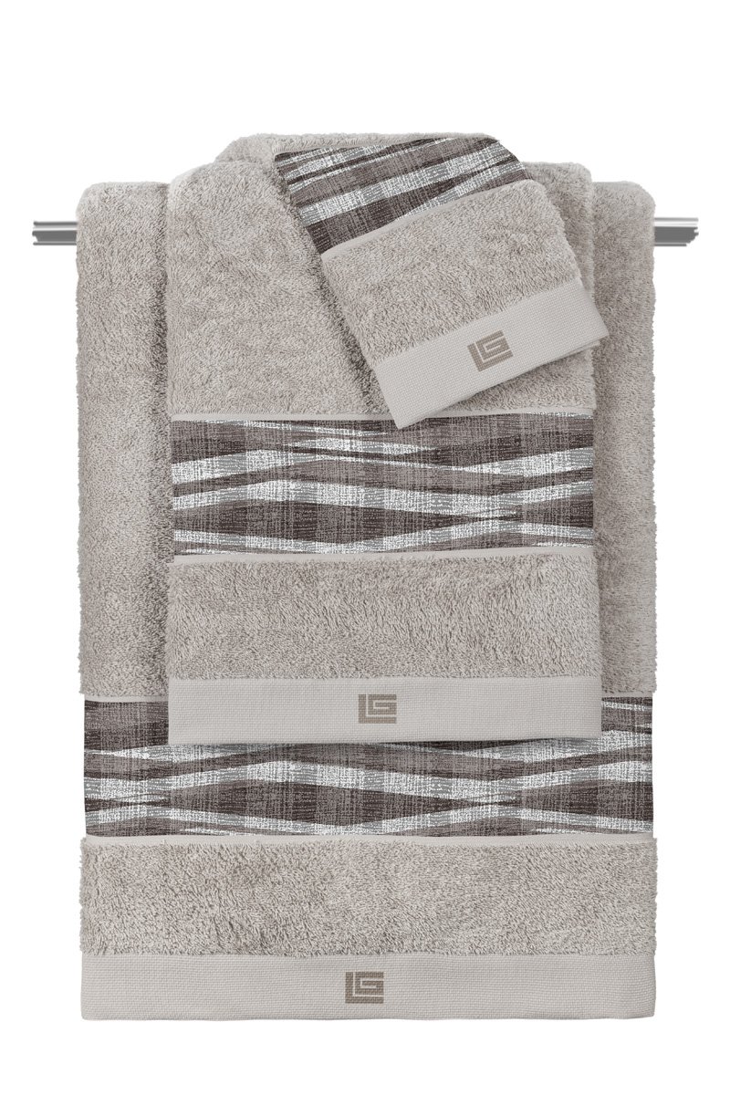 1122030225009 Σετ Πετσέτες 3 Τεμαχίων Guy Laroche Active Taupe-Silver - Image 1