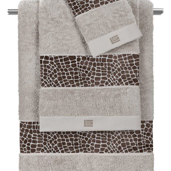 Σετ Πετσέτες 3 Τεμαχίων Guy Laroche Safari Choco-Silver