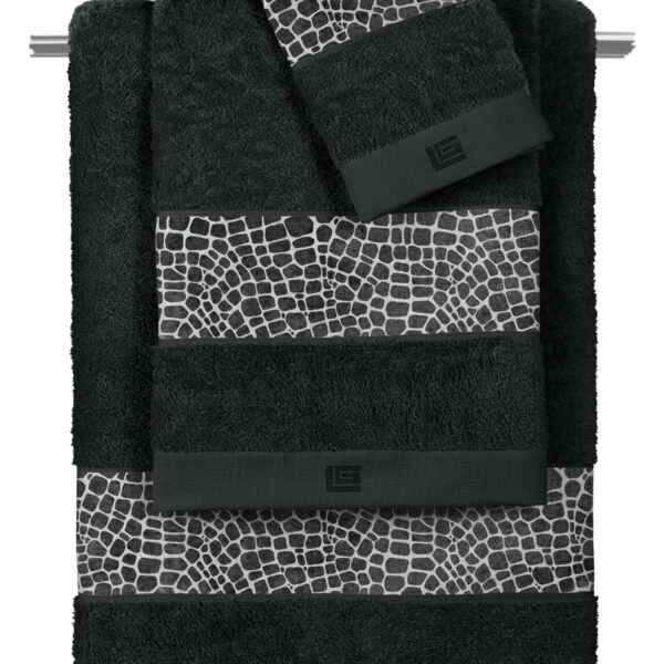 Σετ Πετσέτες 3 Τεμαχίων Guy Laroche Safari Anthracite-Black
