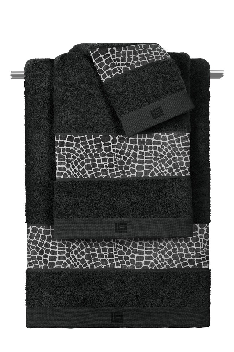 1122030225013 Σετ Πετσέτες 3 Τεμαχίων Guy Laroche Safari Anthracite-Black - Image 1