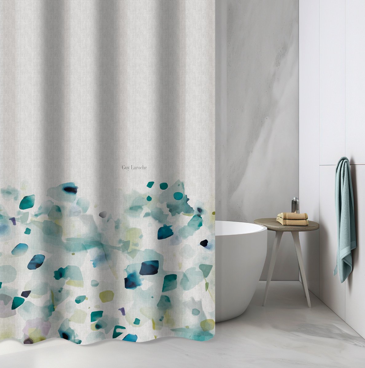1128030225009 Κουρτίνα Μπάνιου 180×185 Αδιάβροχη Guy Laroche Carmel Mint - Image 1