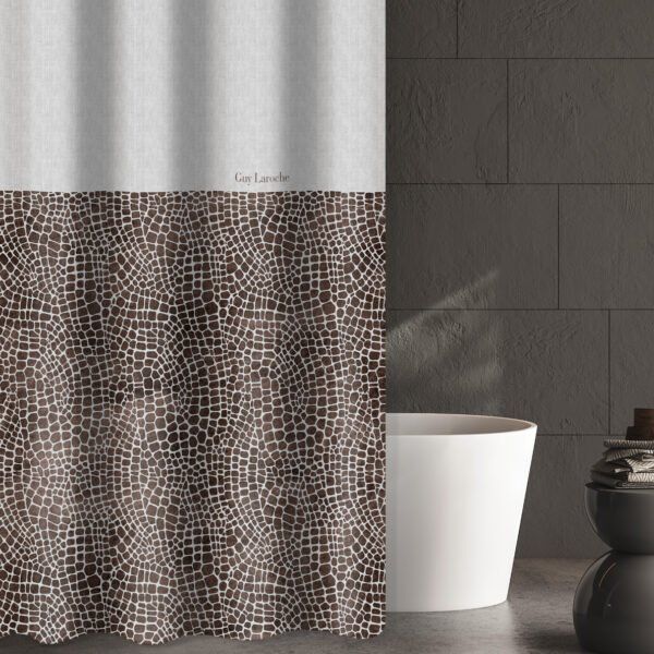 Κουρτίνα Μπάνιου 180×185 Αδιάβροχη Guy Laroche Safari Choco
