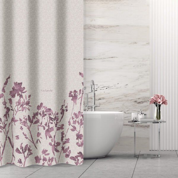 Κουρτίνα Μπάνιου 240×185 Αδιάβροχη Guy Laroche Romance Melanze