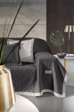 Σετ Ριχτάρι Διθέσιου 170×250 & Μαξιλαροθήκη 42×42+3 Guy Laroche Avalon Carbon - Image 2