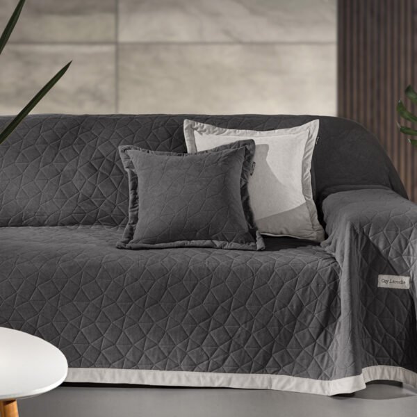 Σετ Ριχτάρι Τετραθέσιου 170×350 & Μαξιλαροθήκη 45×45+3 Guy Laroche Avalon Carbon