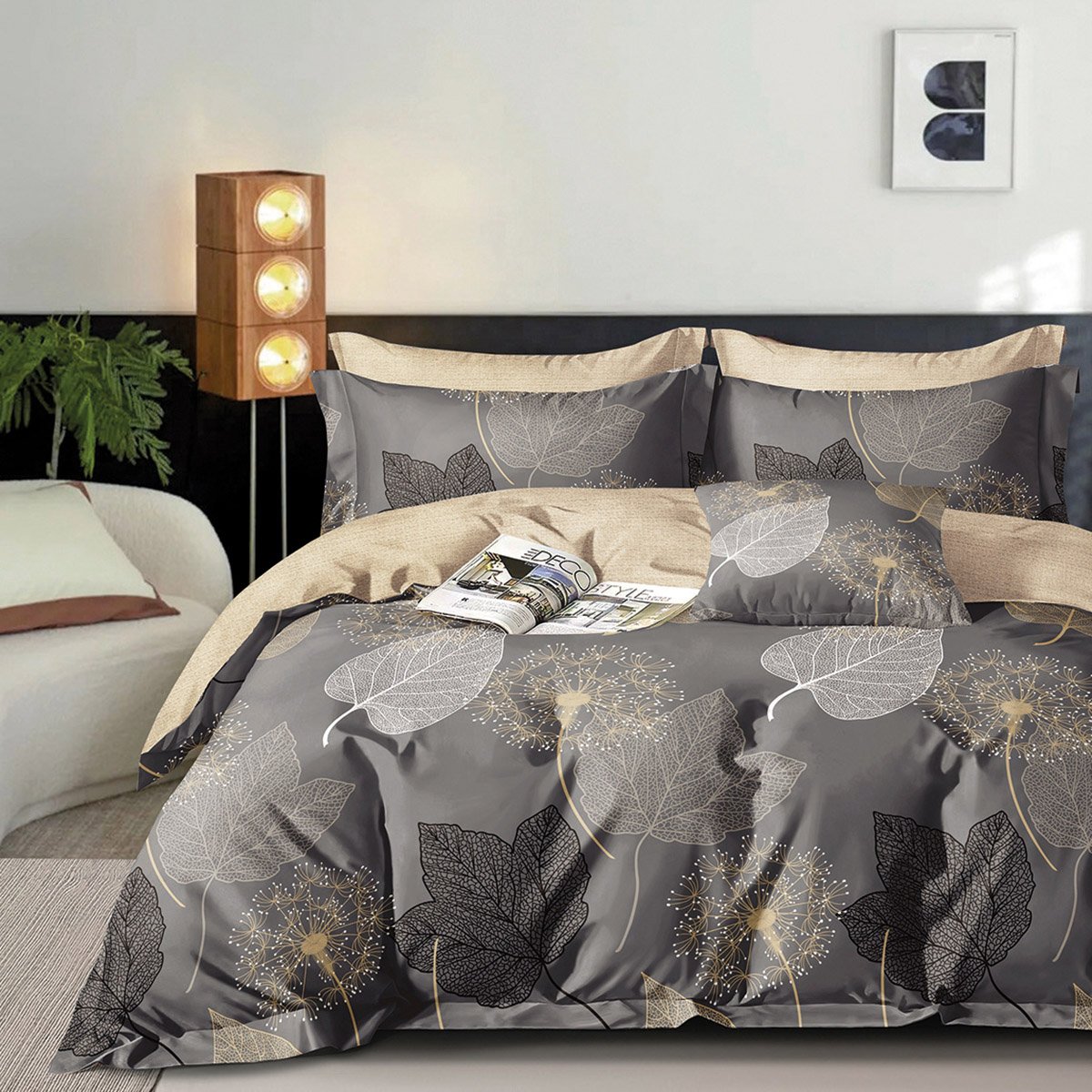 12271 Beauty Home Σετ πάπλωμα υπέρδιπλο Art 12271 Agnes 220x240 Ανθρακί - Image 1