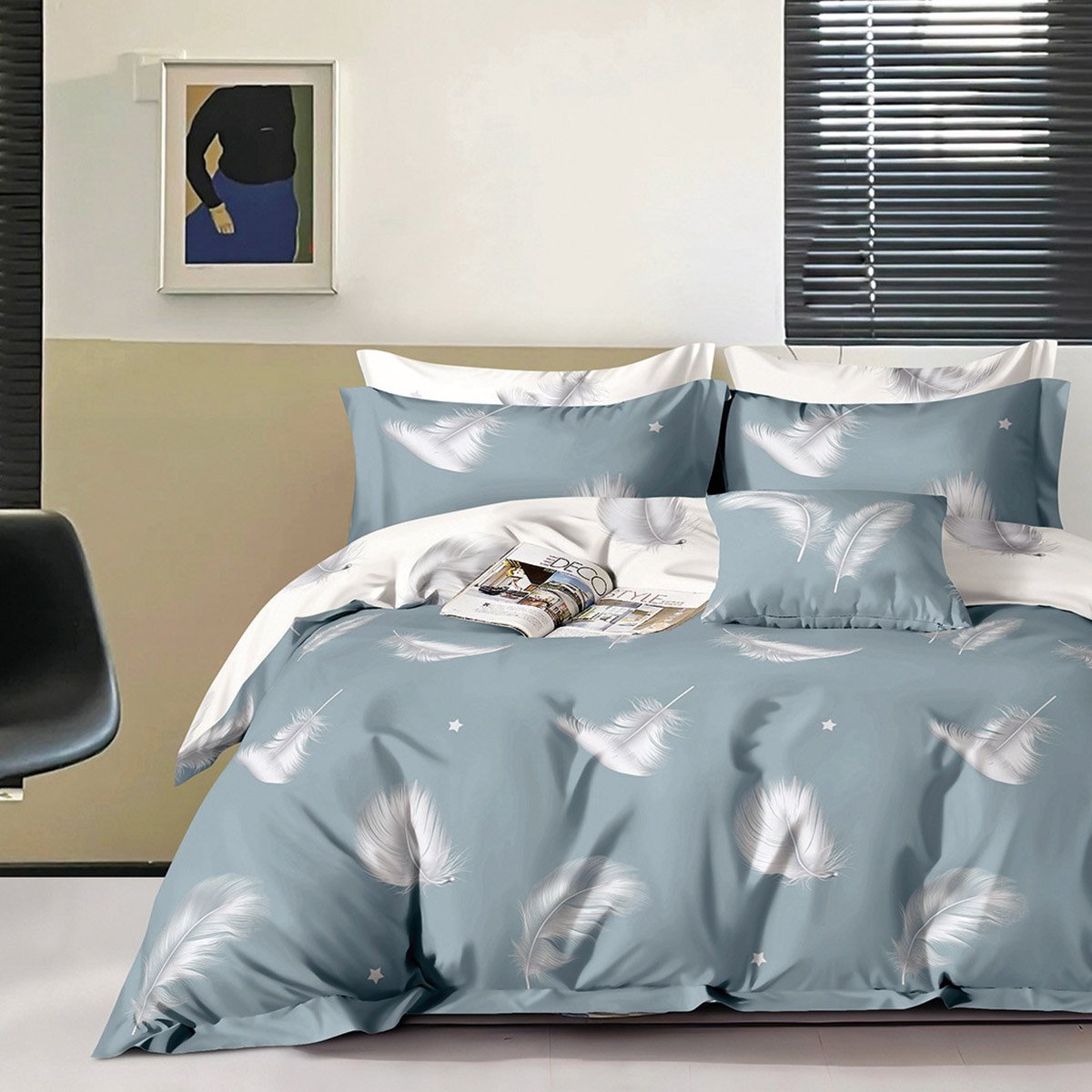 12282 Beauty Home Σετ σεντόνια υπέρδιπλα με λάστιχο Art 12282 Ada 165x200+30 Βεραμάν - Image 1