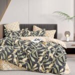 Beauty Home Σετ σεντόνια υπέρδιπλα με λάστιχο Art 12287 Antonella 165x200+30 Ανθρακί,Λαδί