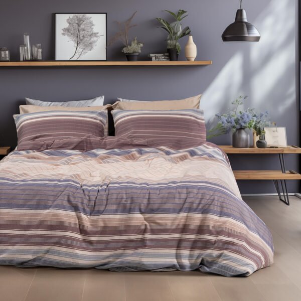 Beauty Home Σετ σεντόνια φανελένια υπέρδιπλα με λάστιχο Dali Art 12332 170x200+32 Μπεζ