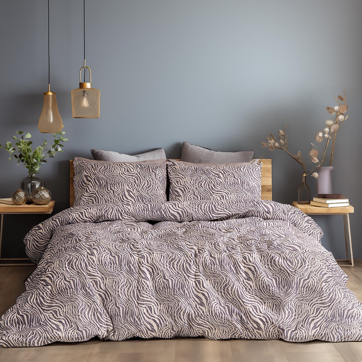 12334 Beauty Home Σετ παπλωματοθήκη φανελένια υπέρδιπλη Gogh Art 12334 230x250 Μόκα - Image 1