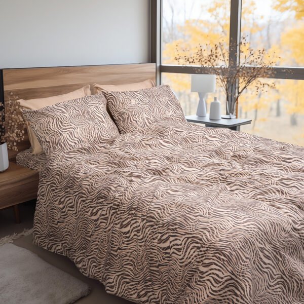 Beauty Home Σετ σεντόνια φανελένια υπέρδιπλα με λάστιχο Matisse Art 12335 170x200+32 Μπεζ