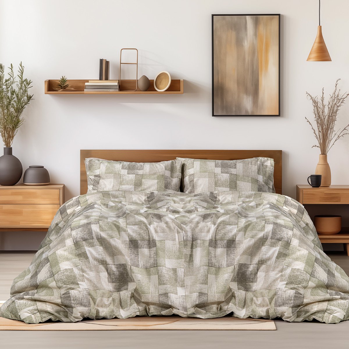 12337 Beauty Home Σετ παπλωματοθήκη φανελένια υπέρδιπλη Degas Art 12337 230x250 Πράσινο - Image 1