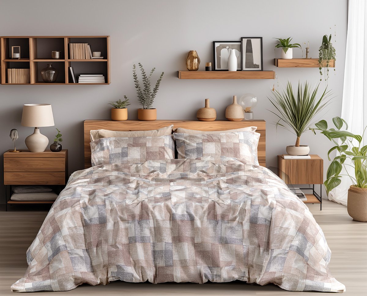 12338 Beauty Home Σετ παπλωματοθήκη φανελένια υπέρδιπλη Renoir Art 12338 230x250 Μπεζ - Image 1