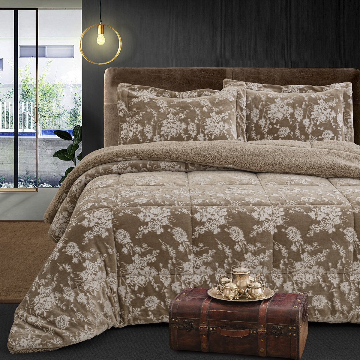 12672 Beauty Home Κουβερτοπάπλωμα υπέρδιπλο Art 12672 220x240 Μπεζ - Image 1