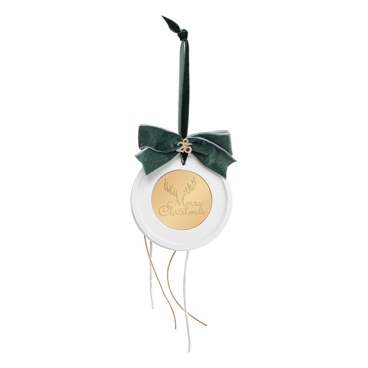 15363706-3351-4f29-a318-4dff6578f4a3 Beauty Home ΚΡΕΜΑΣΤΟ ΣΤΡΟΓΓΥΛΟ ΚΕΡΑΜΙΚΟ ME PLEXI MERRY CHRISTMAS ΠΡΑΣΙΝΟ - Image 1