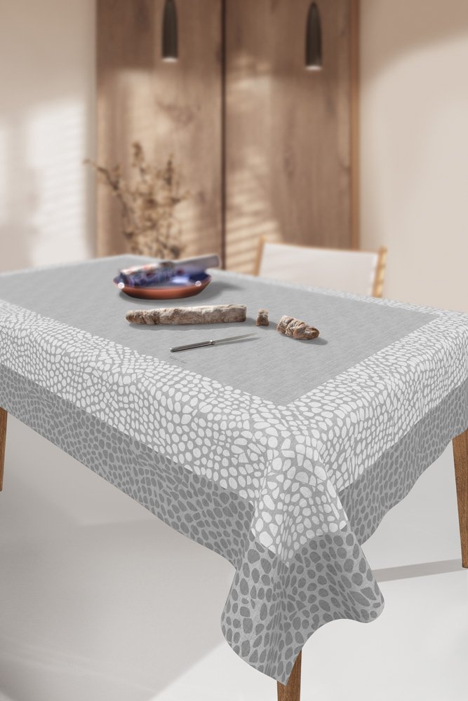 1719030124010 Αλέκιαστο Τραπεζομάντηλο 145×145 Saint Clair 1047 Silver - Image 1