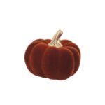 Beauty Home Κολοκύθα βελούδινη κεχριμπαρί με χρυσό Ø9 x 7 cm