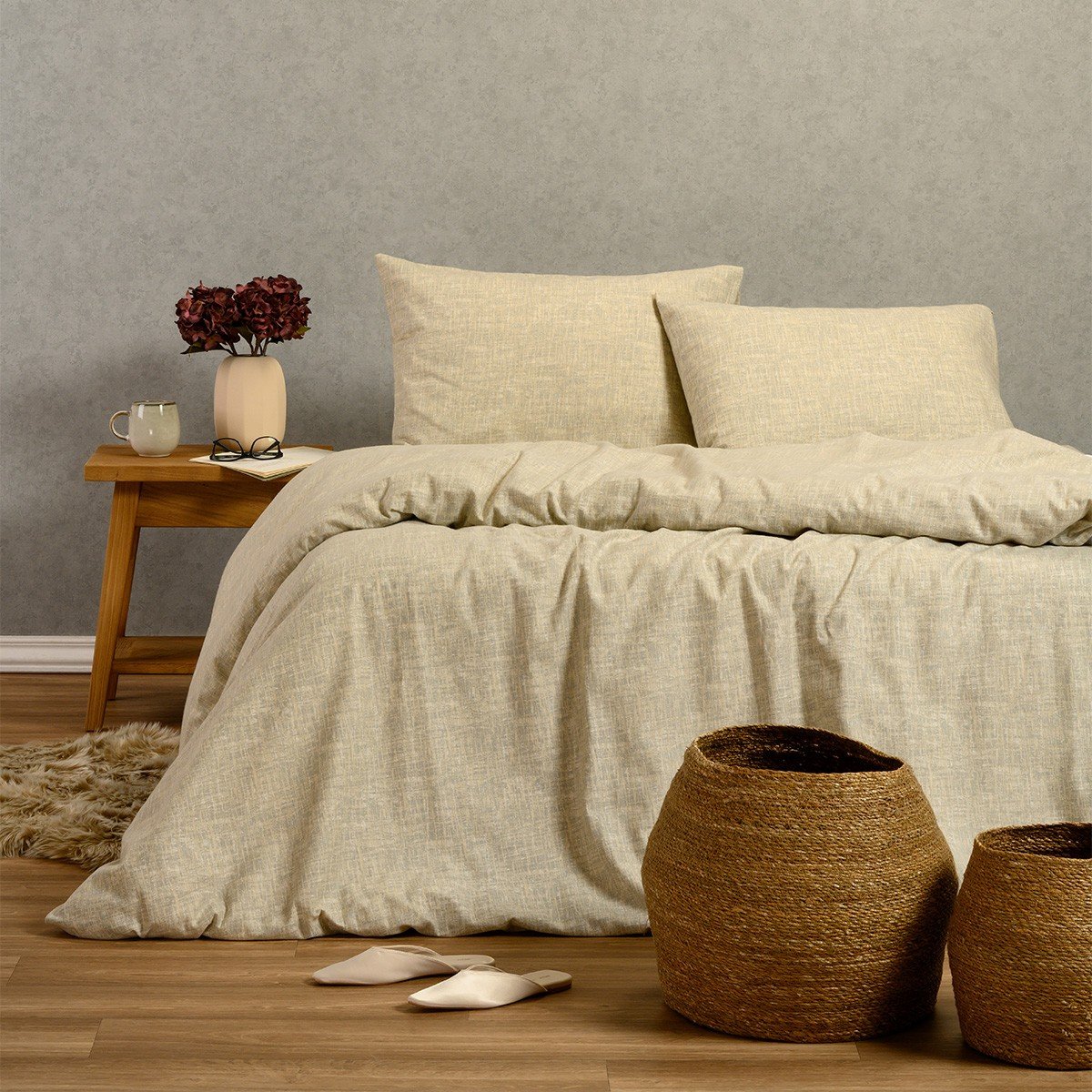 19919 ΠΑΠΛΩΜΑΤΟΘΗΚΗ ΦΑΝΕΛΕΝΙΑ ΥΠΕΡΔΙΠΛΗ FARREL GREY (225X245) MELINEN - Image 1