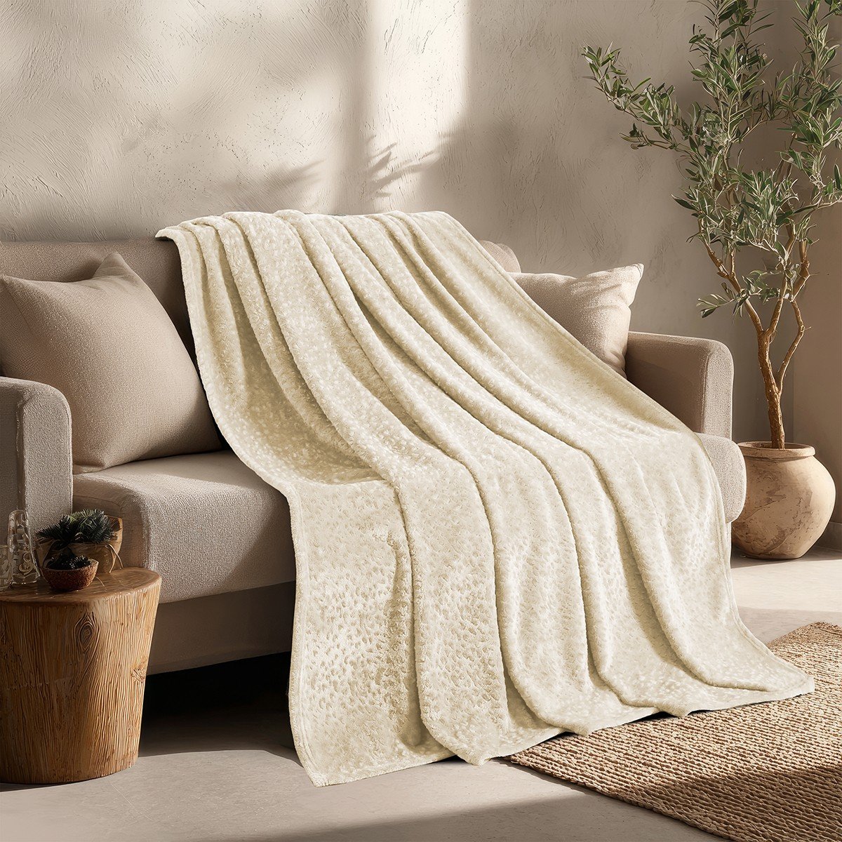 20320 ΡΙΧΤΑΡΙ ΠΟΛΥΘΡΟΝΑΣ GIZA ECRU (130X170) MELINEN - Image 1